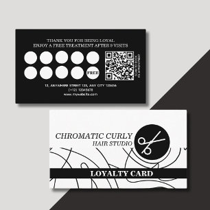 Minimalist Modern Simple Black And White Line  Loyalty Card