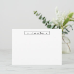 Minimalist Modern Simple Black White Personalised  Card