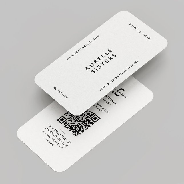 Minimalist Modern Simple Black White QR Business Card (Minimalist Modern Simple Black White QR Business Card
)