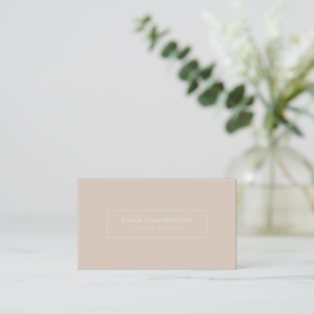 Minimalist Modern Simple Blush Pink Business Card (Standing Front)