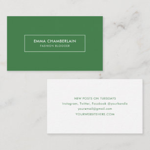 Minimalist Modern Simple Boho Green Business Card