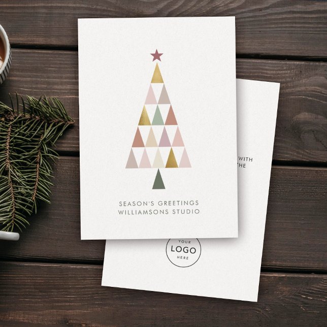 Minimalist Modern Simple Christmas Tree Business Holiday Card (Creator Uploaded)