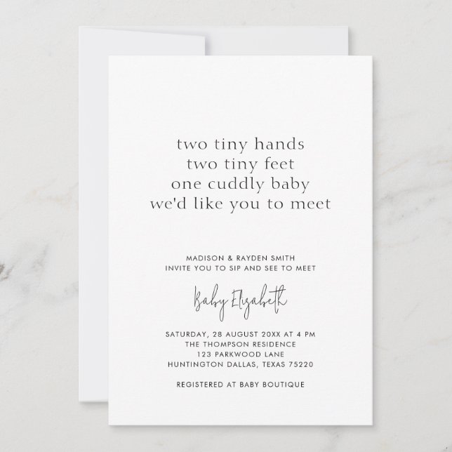 Minimalist Modern Simple Couple Baby Shower Invitation (Front)