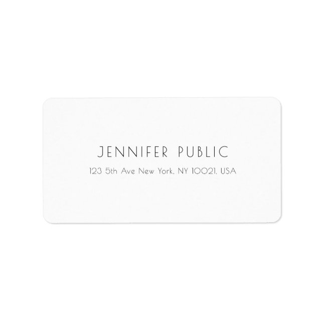 Minimalist Modern Simple Design Template Label (Front)