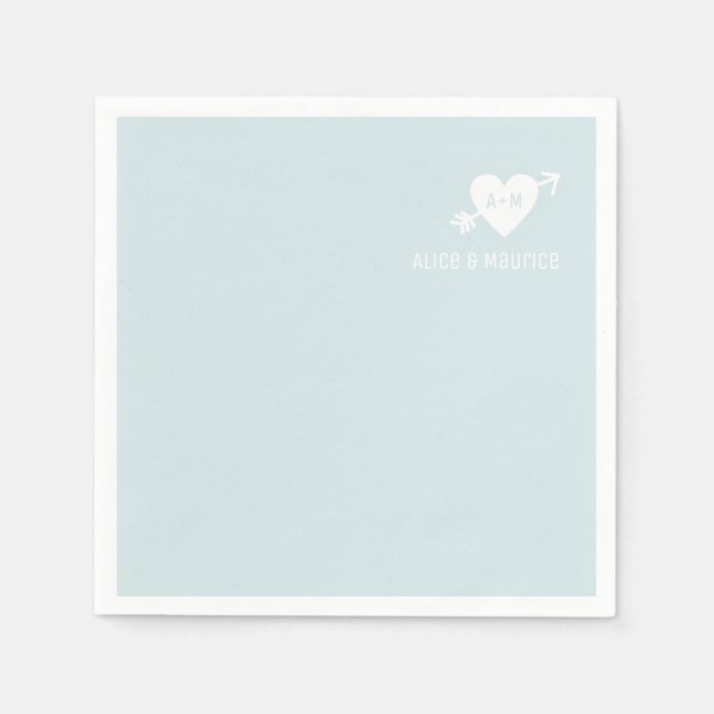 Minimalist Modern Simple Elegant Blue Cocktail Napkin (Front)