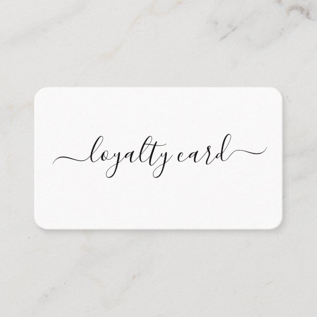 Minimalist Modern Simple Loyalty Card Handwritten (Front)