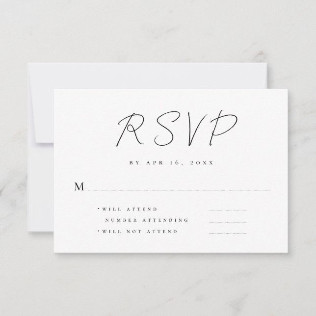 Minimalist Modern Simple Memories Memorial Reply RSVP Card (Front)