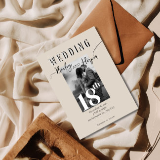 Minimalist Modern Simple Photo Wedding Invitation 