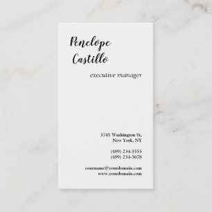 Minimalist Modern Simple Plain Handwritten Business Card