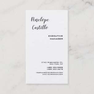 Minimalist Modern Simple Plain Handwritten Business Card