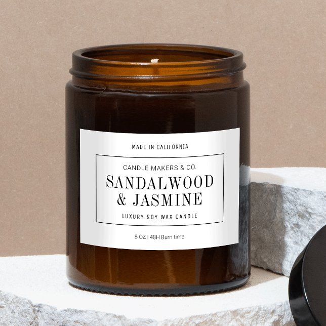 Minimalist Modern Simple Product Candle Label (Embrace the simplicity with this elegant black and white candle label design)
