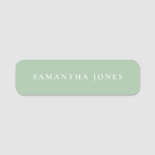 Minimalist Modern Simple Sage Green Boho Name Tag