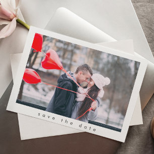 Minimalist Modern Simple Stylish 2 Photo Wedding  Save The Date