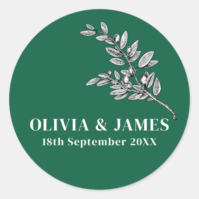 MINIMALIST MODERN SIMPLE WEDDING FAVOR STICKERS (Front)