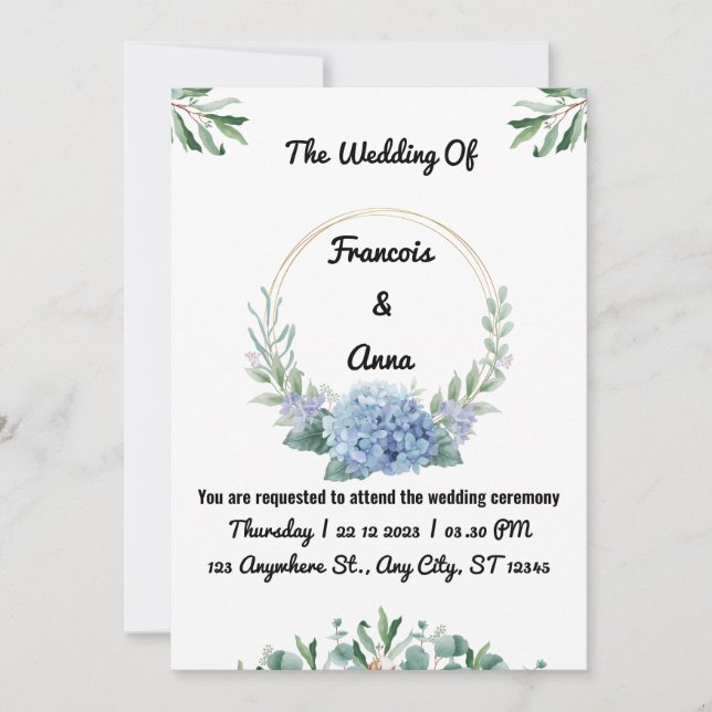 Minimalist Modern Simple Wedding Invitations (Front)