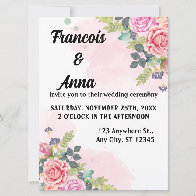 Minimalist Modern Simple Wedding Invitations (Front)