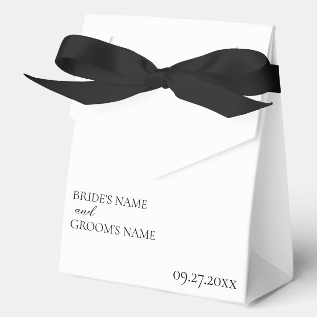 Minimalist Modern Simple Wedding Place Card Favour Box (Front)