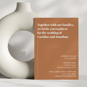 Minimalist Modern Simple Wedding Terracotta Invitation