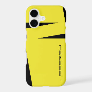 Minimalist Modern Simple Yellow and Black, Name,