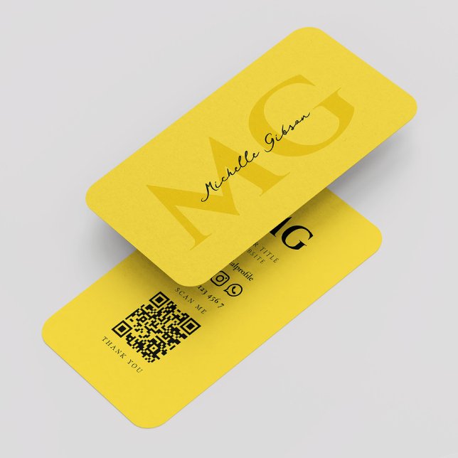 Minimalist Modern Simple Yellow Monogram Business Card (Minimalist Modern Simple Yellow Monogram Business Card
)