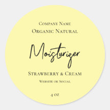Minimalist Modern Skincare Yellow Product Label