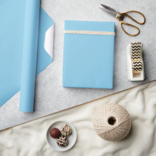 Minimalist Modern Sky Blue Wrapping Paper
