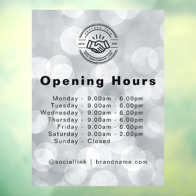 Minimalist Modern Small Business Name Logo Window Cling (Sheet 3)