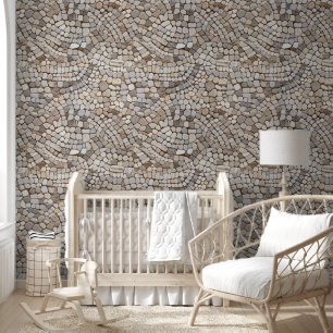 Minimalist Modern Small Stone Baby Room Decor Wallpaper
