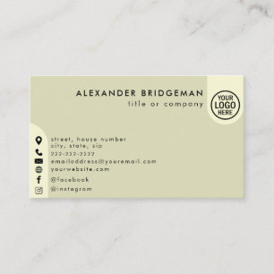 Minimalist, modern social media Business Card 