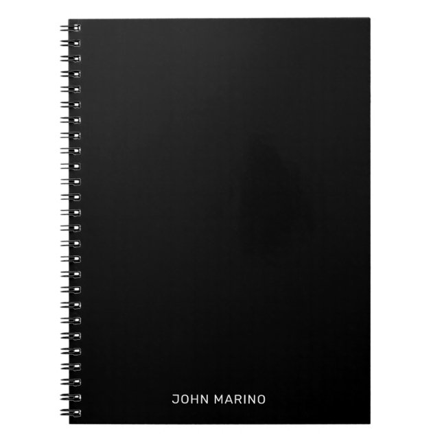 Minimalist Modern Solid Black Notebook (Front)