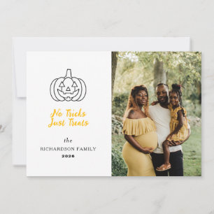 Minimalist Modern Spooky Happy Halloween 1 Photo Holiday Card