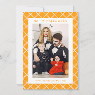 Minimalist Modern Spooky Happy Halloween 1 Photo Holiday Card