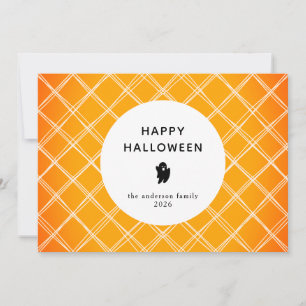 Minimalist Modern Spooky Happy Halloween 3 Photo Holiday Card