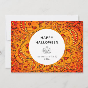 Minimalist Modern Spooky Happy Halloween 3 Photo Holiday Card