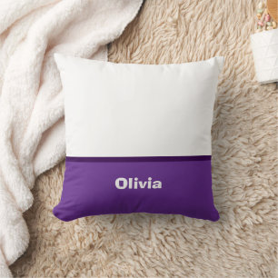 Minimalist Modern Stripe Name or Monogram Cushion