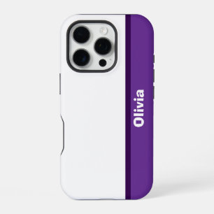 Minimalist Modern Stripe Name or Monogram iPhone 16 Pro Case