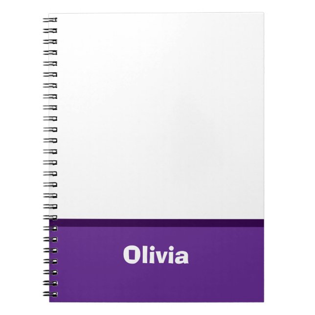 Minimalist Modern Stripe Name or Monogram Notebook (Front)