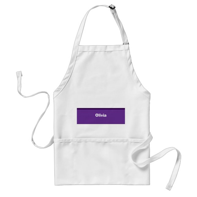 Minimalist Modern Stripe Name or Monogram Standard Apron (Front)