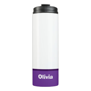 Minimalist Modern Stripe Name or Monogram Thermal Tumbler
