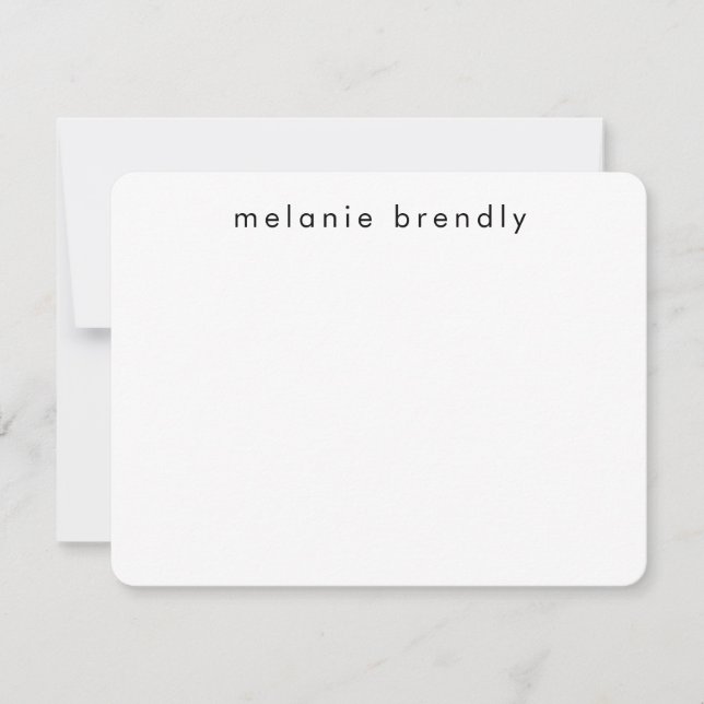 Minimalist Modern Stylish Black White Card (Front)