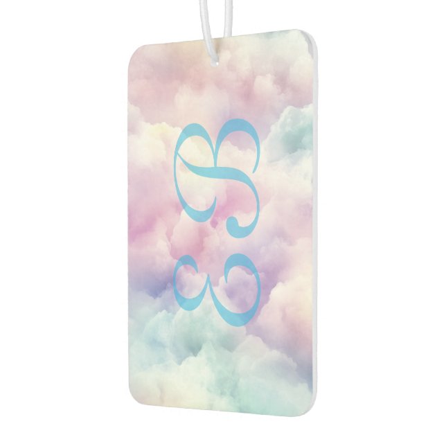 Minimalist Modern Stylish Cloud Custom Monogram  Car Air Freshener (Left)