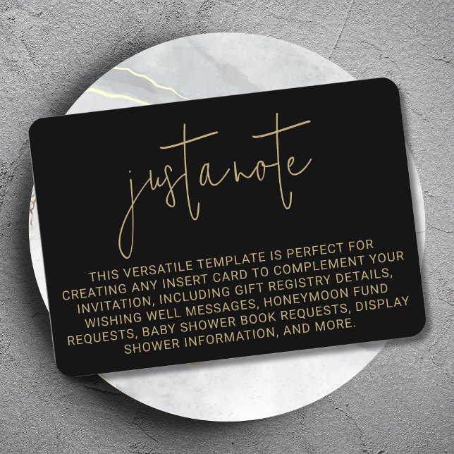 Minimalist Modern Stylish Simple Just A Note Enclosure Card (Creator Uploaded)