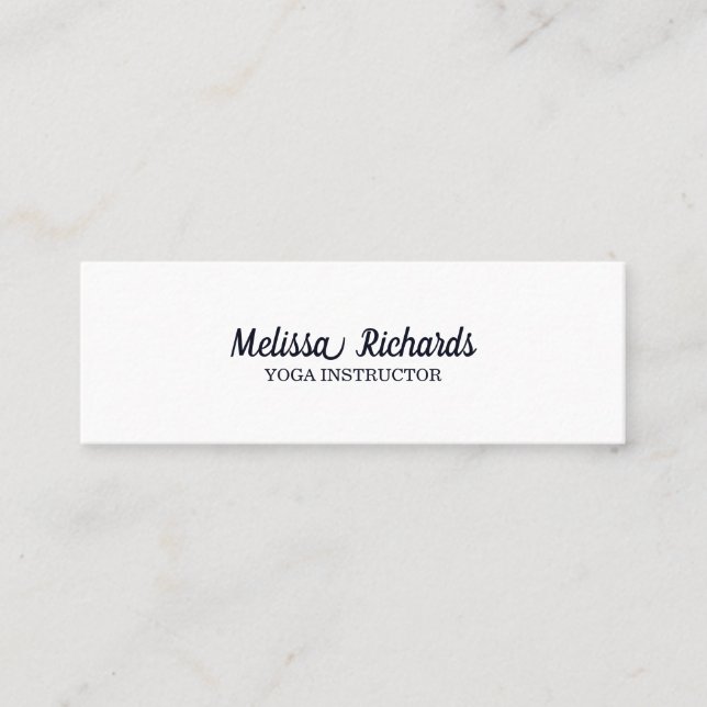 Minimalist Modern Stylish Yoga Instructor Mini Business Card (Front)