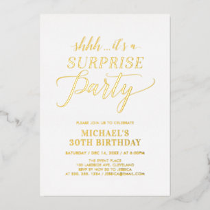 Minimalist Modern Surprise Adult Birthday Party