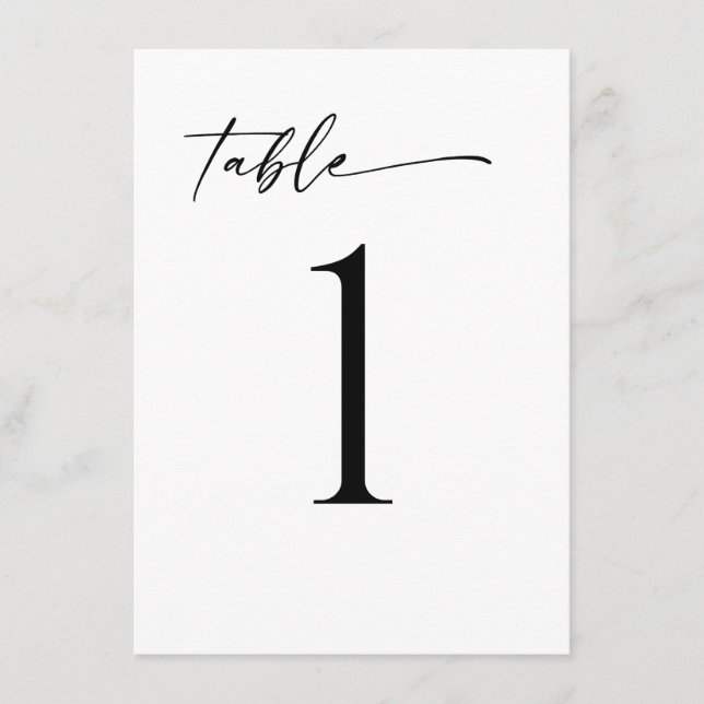 Minimalist Modern Table Number (Front)