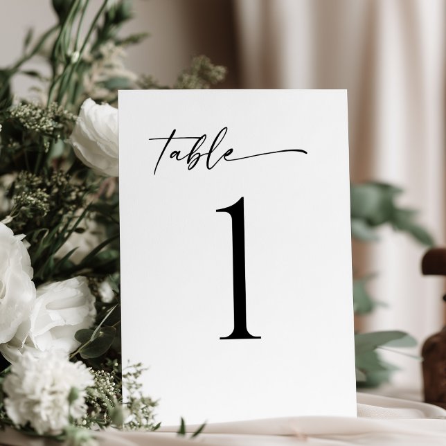 Minimalist Modern Table Number (Minimalist table Number card)