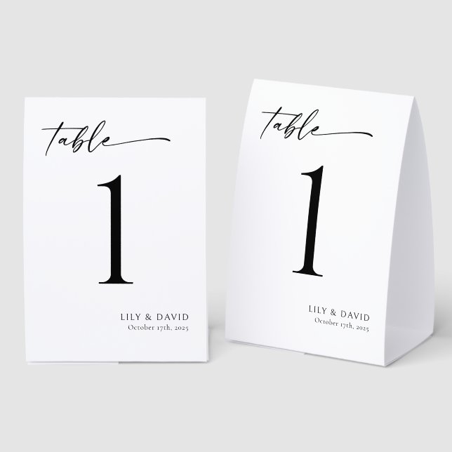 Minimalist Modern Table Number (Front/Back)