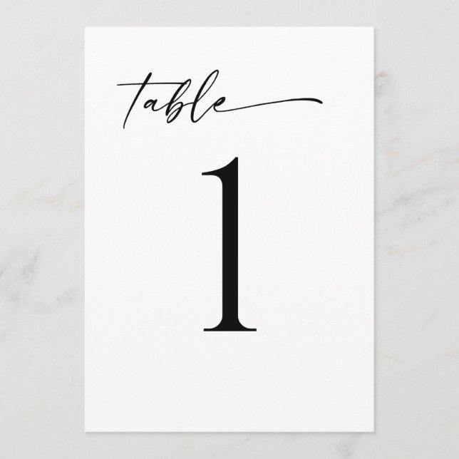 Minimalist Modern Table Number (Front)