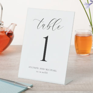 Minimalist modern table numbers pedestal sign