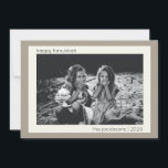 Minimalist Modern Taupe Hanukkah Photo Holiday Card<br><div class="desc">Minimalist Modern Taupe Hanukkah Photo Holiday Card</div>